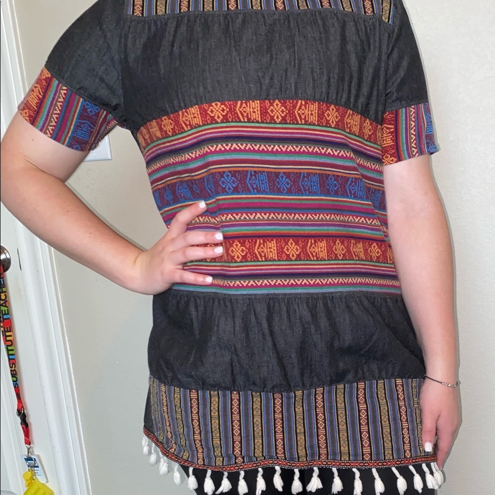 Tassels N Lace Gray and Scape Tunic